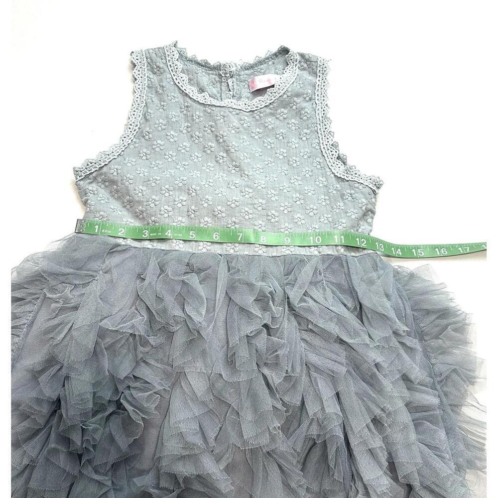 Hudiehua Girls Tutu Dress Tulle Sleeveless Floral Lace Gray Size 130 cm US 8 - Picture 9 of 14